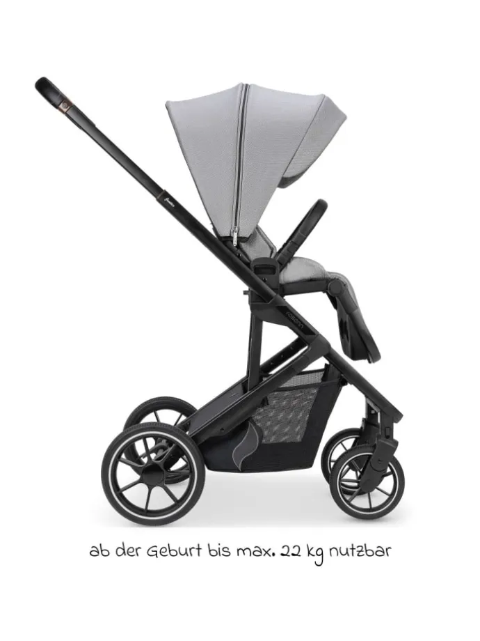 Kombi-Kinderwagen Juntos bis 22 kg belastbar in grau,schwarz
