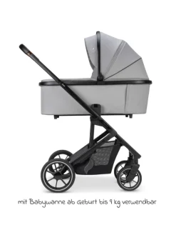 Kombi-Kinderwagen Juntos bis 22 kg belastbar in grau,schwarz