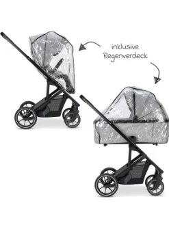 Kombi-Kinderwagen Juntos bis 22 kg belastbar in grau,schwarz
