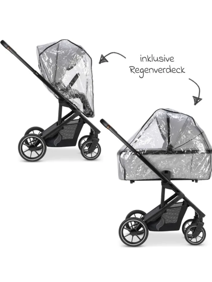 Kombi-Kinderwagen Juntos bis 22 kg belastbar in grau,schwarz
