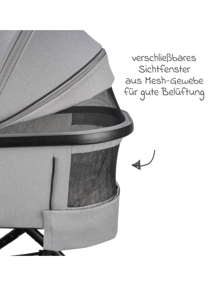 Kombi-Kinderwagen Juntos bis 22 kg belastbar in grau,schwarz