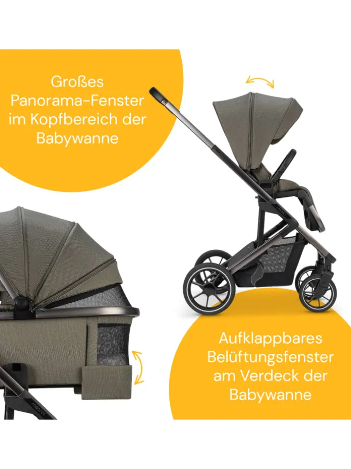 Kombi-Kinderwagen Juntos in Teak