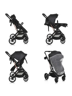 Kombikinderwagen Rafaello 2in1 in schwarz