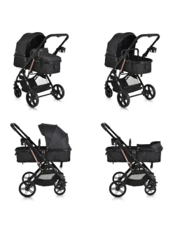Kombikinderwagen Rafaello 2in1 in schwarz