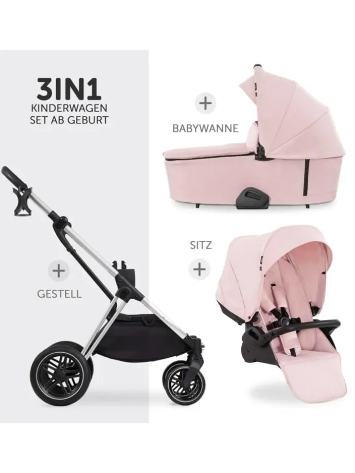 Kombi-Kinderwagen Vision X Duoset Silver in rosa,silber