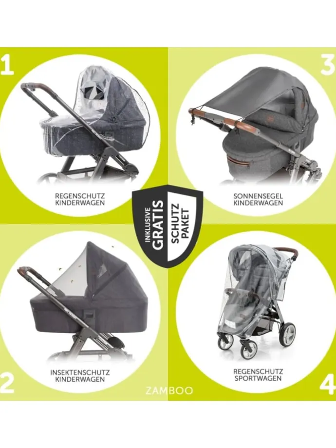Kombi-Kinderwagen Vision X Duoset Silver in rosa,silber