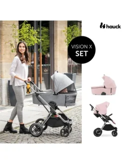 Kombi-Kinderwagen Vision X Silver (Sportwagen in grau,rosa