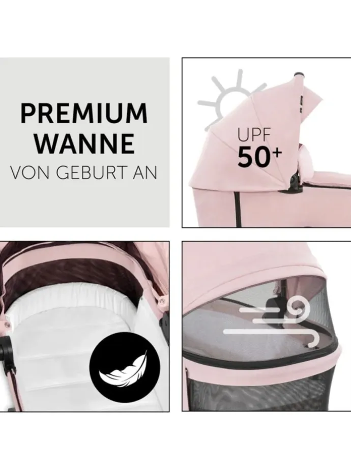 Kombi-Kinderwagen Vision X Silver (Sportwagen in grau,rosa