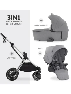 Kombi-Kinderwagen Vision X Duoset Black (Sportwagen in grau