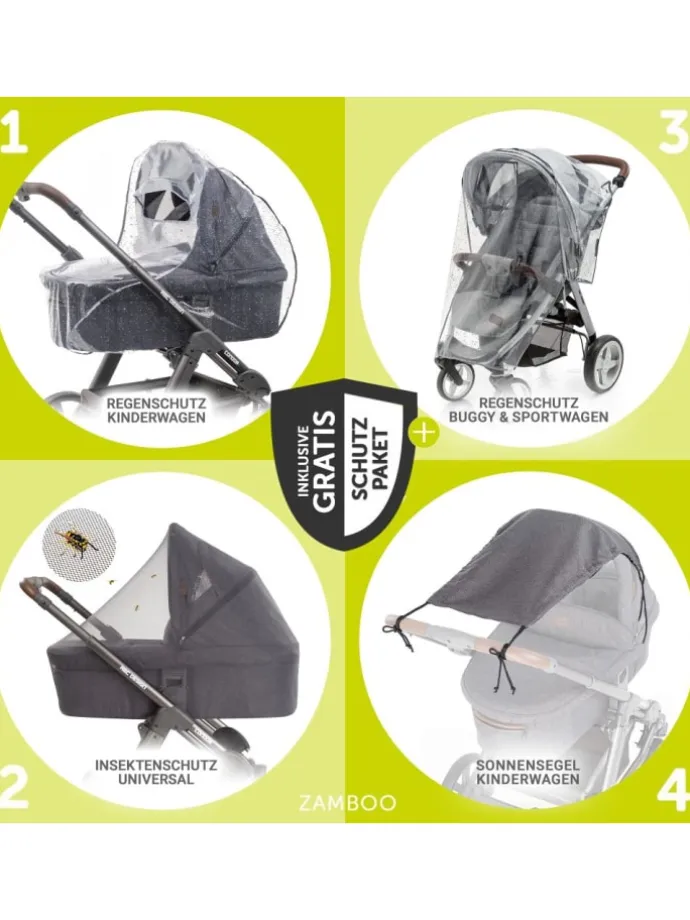 Kombi-Kinderwagen Vision X Duoset Black (Sportwagen in grau