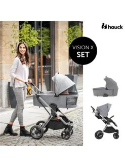 Kombi-Kinderwagen Vision X Duoset Black (Sportwagen in grau