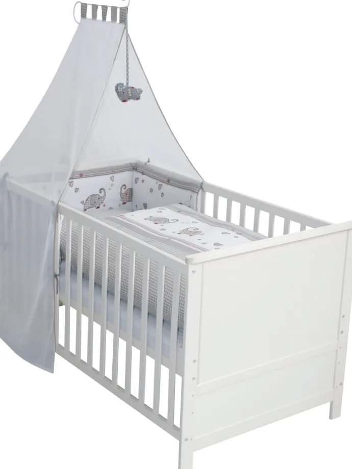 Komplettbettset Jumbotwins inkl. Himmel, Nest & Matratze 70 x 140 cm - Weiß