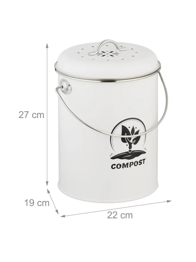 Komposteimer in Weiß - 5,5 Liter