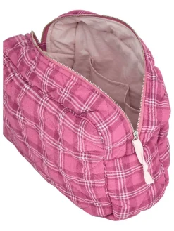 Kosmetiktasche "Flannel Malin" in Pink - (B)28 x (H)20 cm