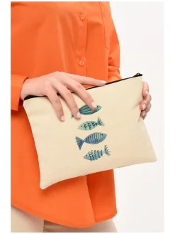 Kosmetiktasche in Beige - (B)25 x (H)18 cm
