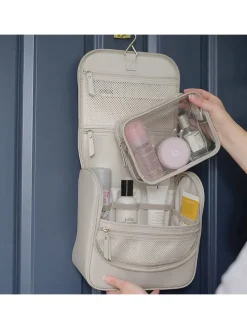 Kosmetiktasche in Creme - (B)26 x (H)25 x (T)14,5 cm
