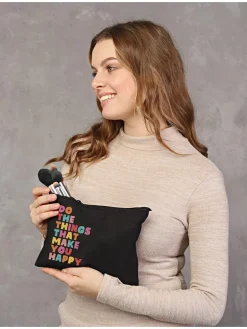 Kosmetiktasche in Schwarz - (B)25 x (H)18 cm