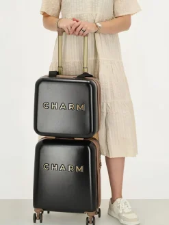Kosmetiktasche in Schwarz - (B)32 x (H)30 x (T)18 cm