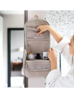 Kosmetiktasche in Taupe - (B)26 x (H)25 x (T)14,5 cm
