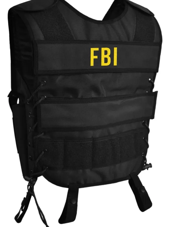 Kostüm bestehend aus Weste, Patch und Cap in FBI