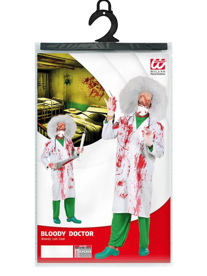 Kostüm "BLUTIGER DOKTOR" in Weiß/ Rot