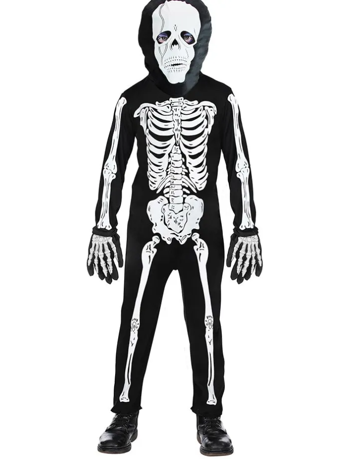 Kostüm "Skeleton" in Schwarz/ Weiß