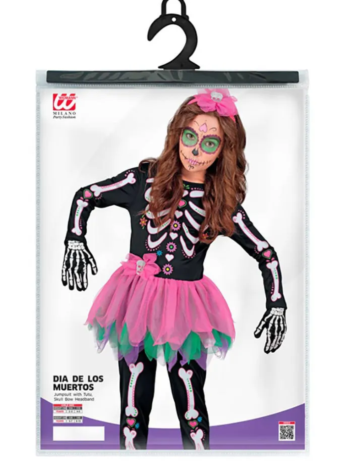 Kostüm "SKELETT" in Schwarz/ Pink