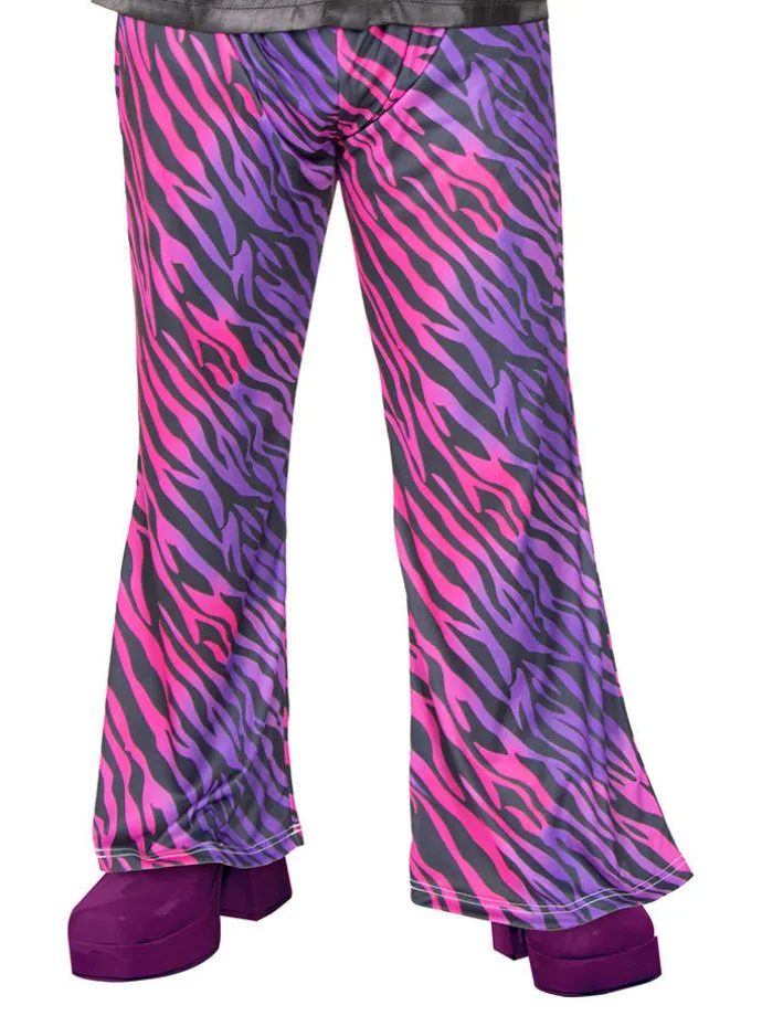 Kostümhose "Disco Fever Zebra Flares" in Lila