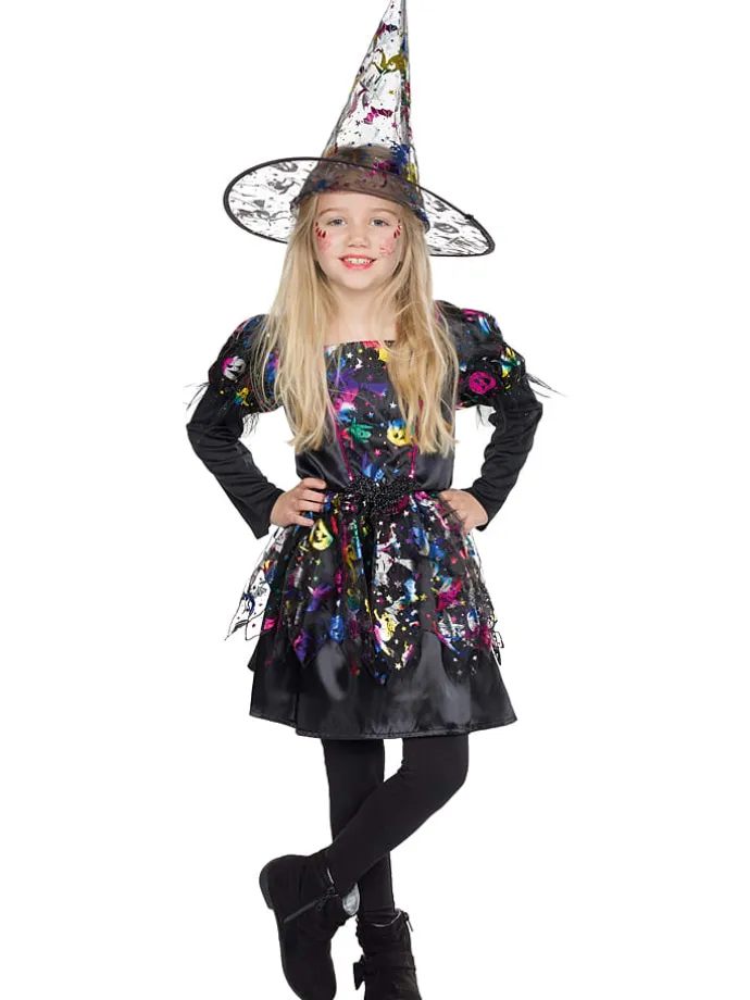 Kostümkleid "Hexe Lucy" in Schwarz/ Bunt