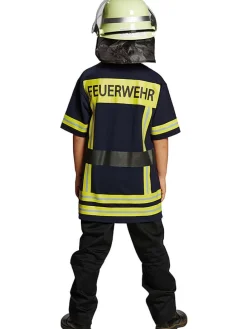 Kostüm-Shirt "Feuerwehr" in Dunkelblau/ Gelb