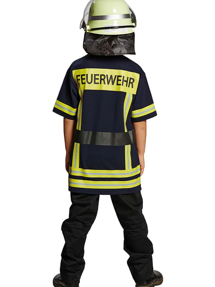 Kostüm-Shirt "Feuerwehr" in Dunkelblau/ Gelb