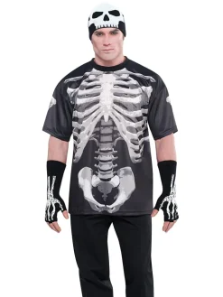 Kostümshirt "Skeleton" in Schwarz/ Weiß
