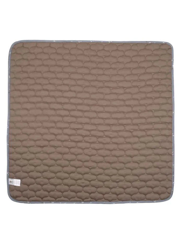 Krabbeldecke in Jasmin blue/ Balsam cream/ Walnut