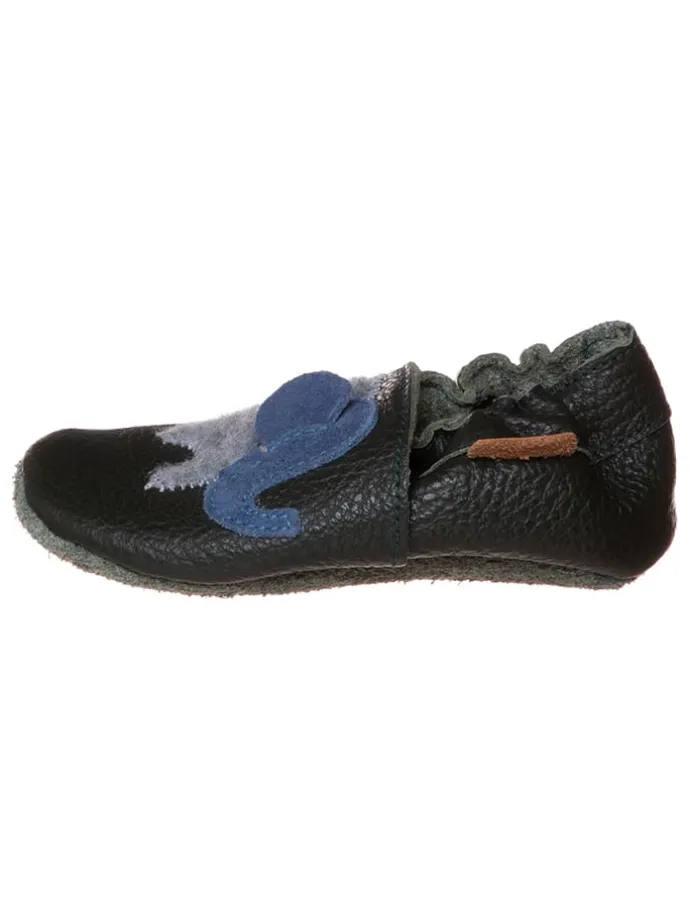 Krabbelschuhe in Dunkelgrün
