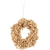 Kranz mit Holzperlen handgefertigt in beige