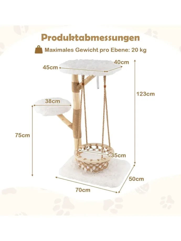 Kratzbaum Holz in Hellbraun