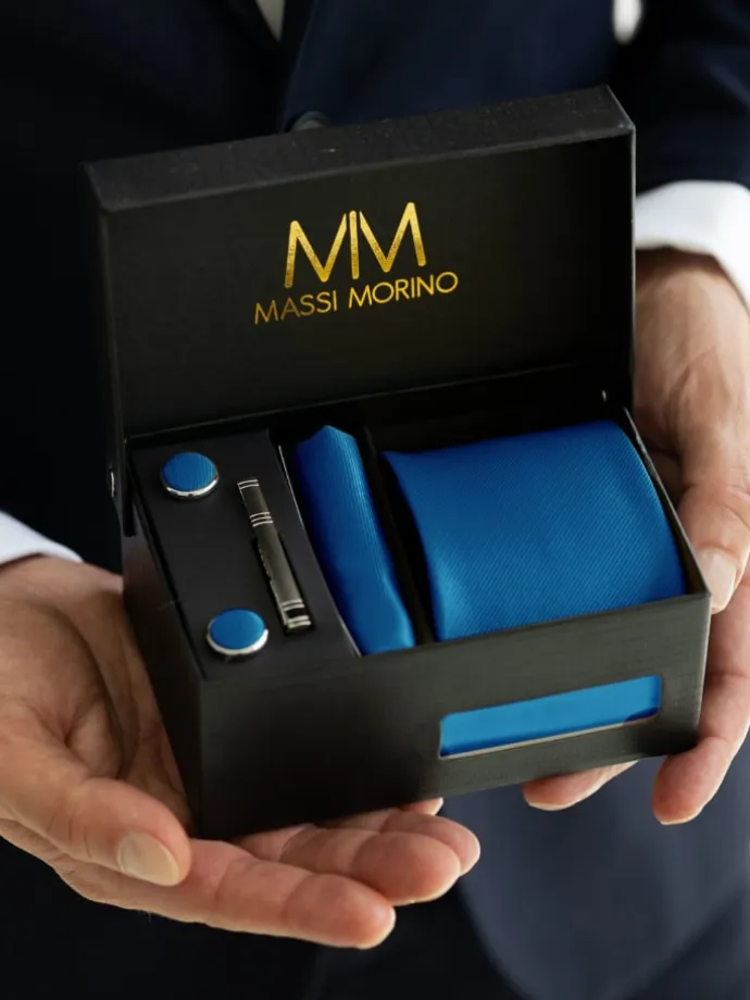 Krawatten-Set in Royalblau