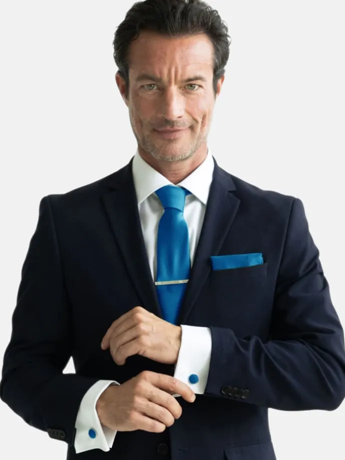 Krawatten-Set in Royalblau