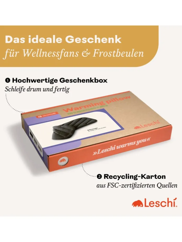 Körnerkissen 100 % Bio-Baumwolle, Wärmekissen "Rechteck" in rosa