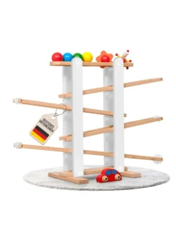 Kugelbahn Holz 7 mobile Teile in Grau