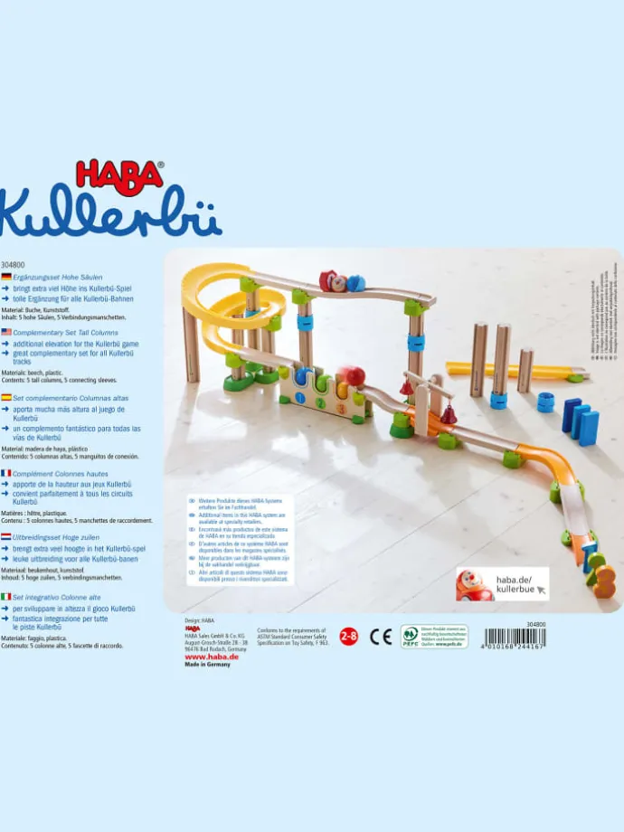 Kugelbahn-Bausatz Kullerbü – Ergänzungsset Hohe Säulen in mehrfarbig