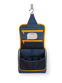 Kulturbeutel in Dunkelblau/ Orange - (B)20 x (H)10 x (T)23 cm