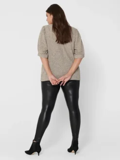 Kunstleder Hose Plus Size Elegante Leggings Basic CARROOL in Schwarz