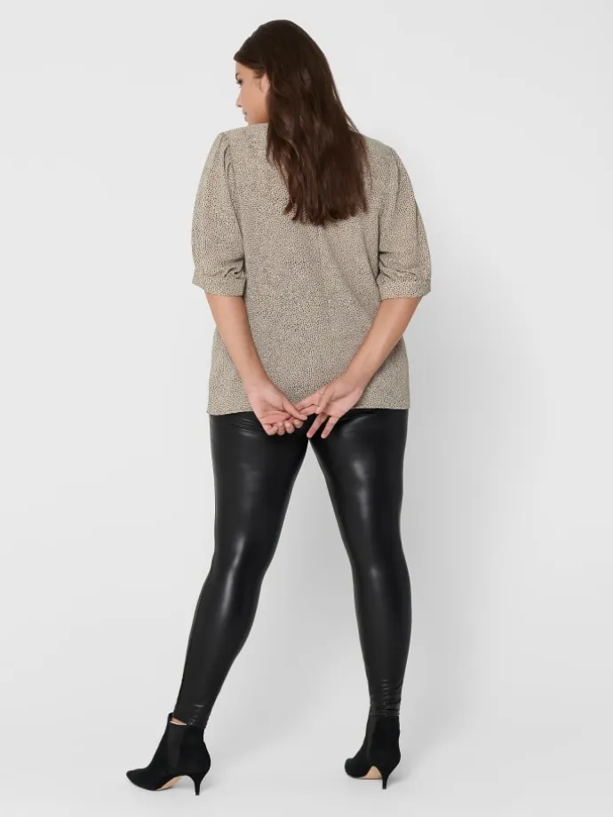 Kunstleder Hose Plus Size Elegante Leggings Basic CARROOL in Schwarz