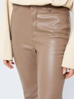 Kunstleder Hose PU Beschichtet NMANDY in Braun