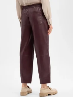 Kunstlederhose Myha Edgy in aubergine - 0001