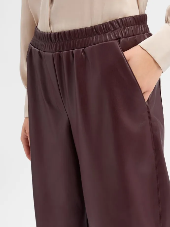Kunstlederhose Myha Edgy in aubergine - 0001