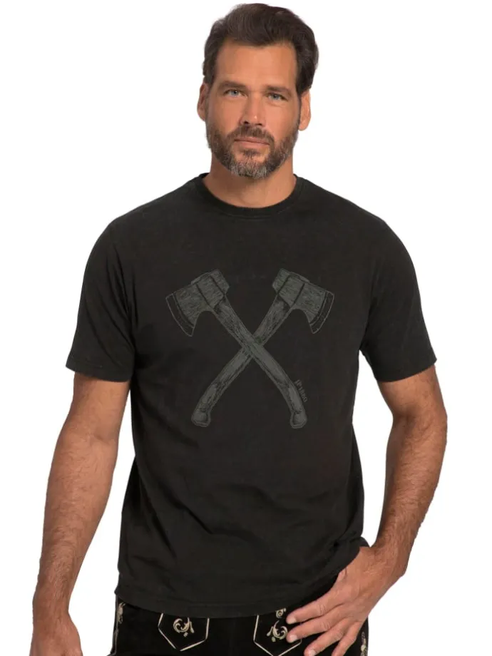 Kurzarm T-Shirt in schwarz