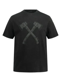 Kurzarm T-Shirt in schwarz