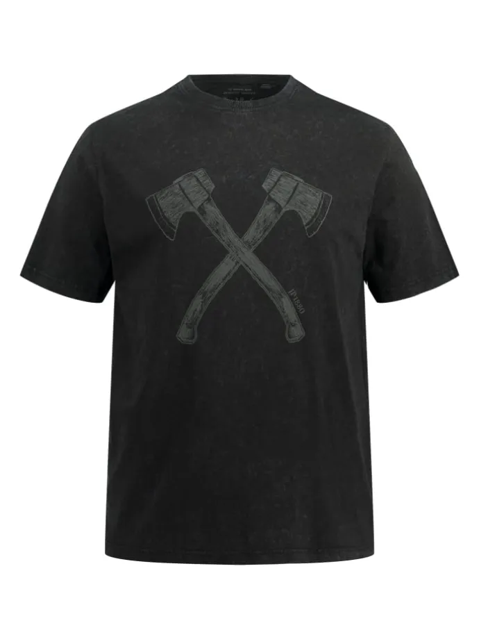 Kurzarm T-Shirt in schwarz